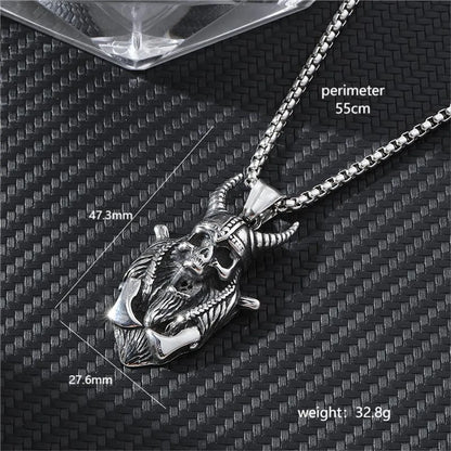 Hip-Hop Cross Anchor Skull Stainless Steel Carving Men'S Pendant Necklace