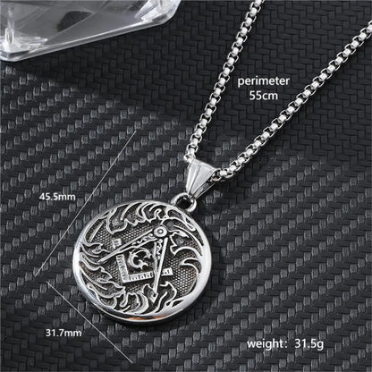 Hip-Hop Cross Anchor Skull Stainless Steel Carving Men'S Pendant Necklace