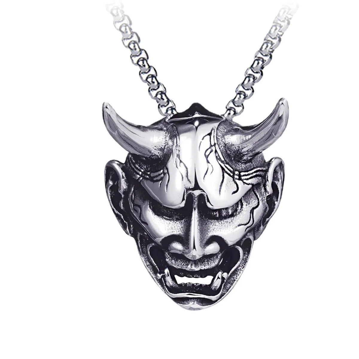 Hip-Hop Cross Angel Skull Alloy Titanium Steel Stoving Varnish Men'S Necklace 1 Piece