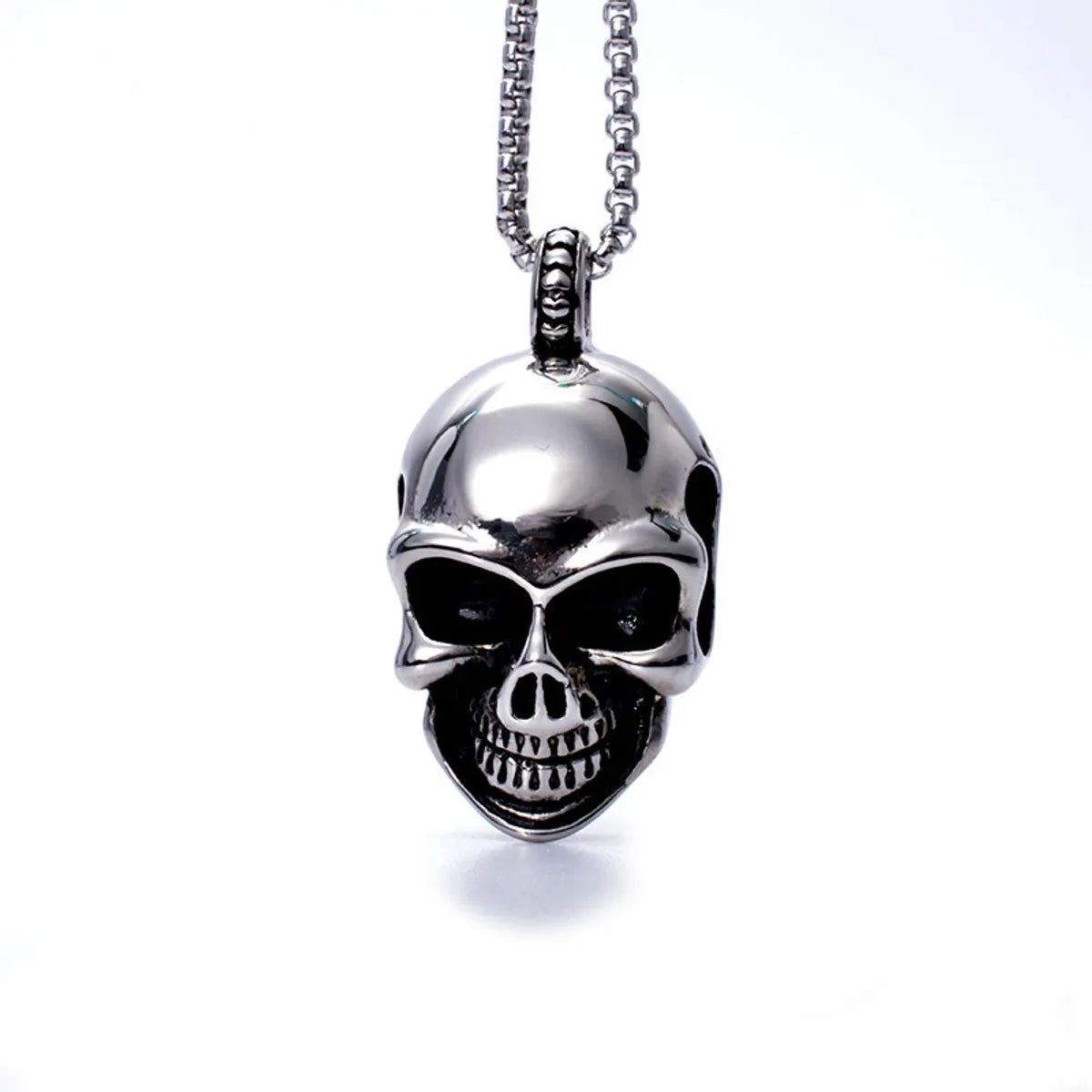 Hip-Hop Cross Angel Skull Alloy Titanium Steel Stoving Varnish Men'S Necklace 1 Piece