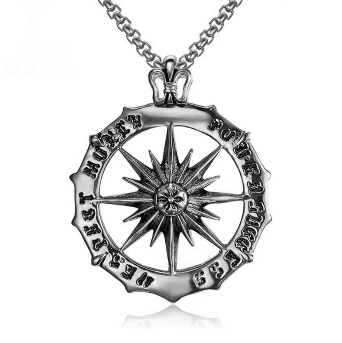 Hip-Hop Cross Angel Skull Alloy Titanium Steel Stoving Varnish Men'S Necklace 1 Piece