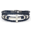 Hip-Hop Cross Pu Leather Alloy Unisex Bangle