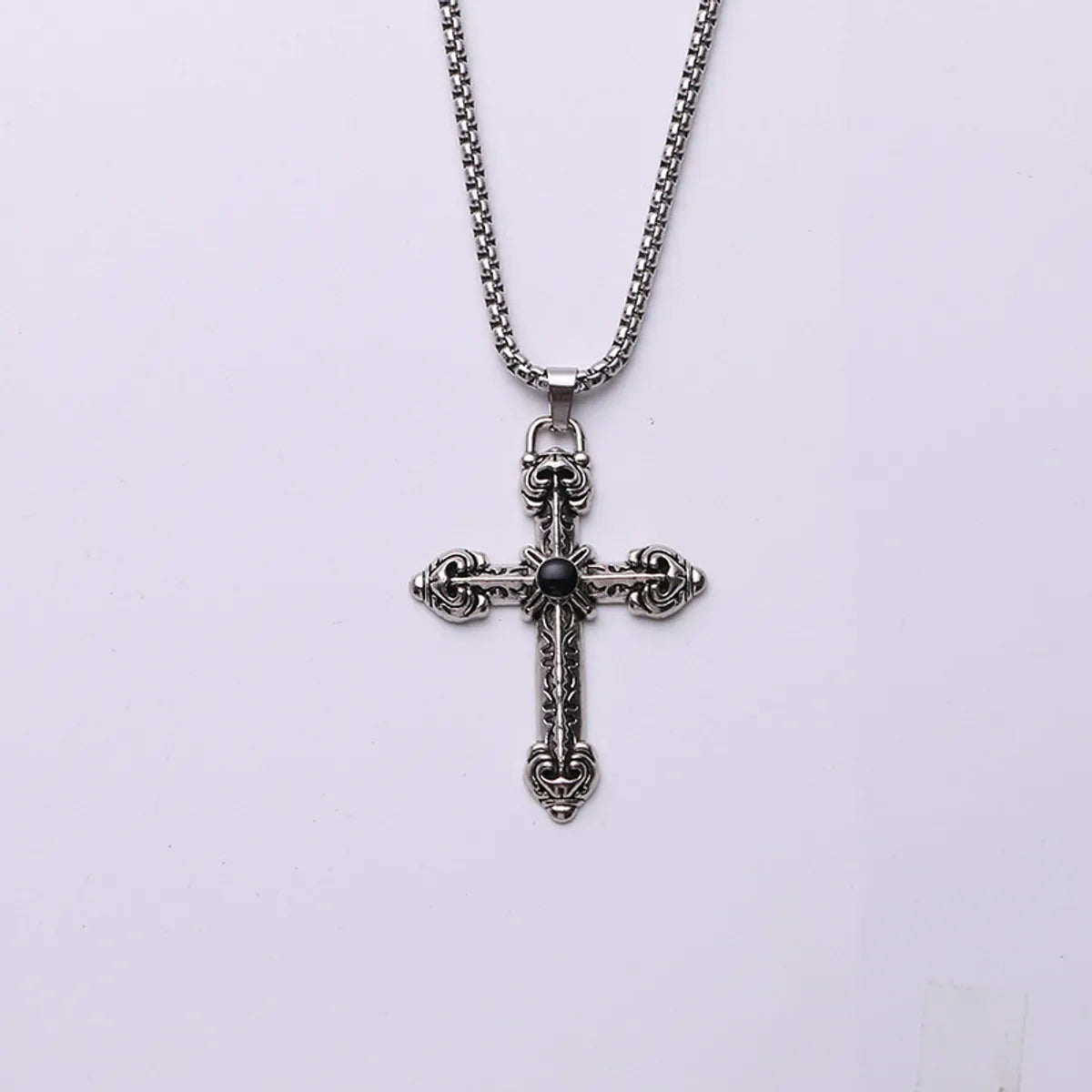 Hip-Hop Cross Stainless Steel Alloy Plating Gold Plated Men'S Pendant Necklace