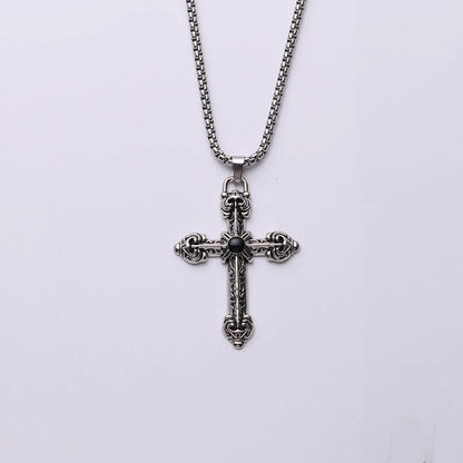 Hip-Hop Cross Stainless Steel Alloy Plating Gold Plated Men'S Pendant Necklace