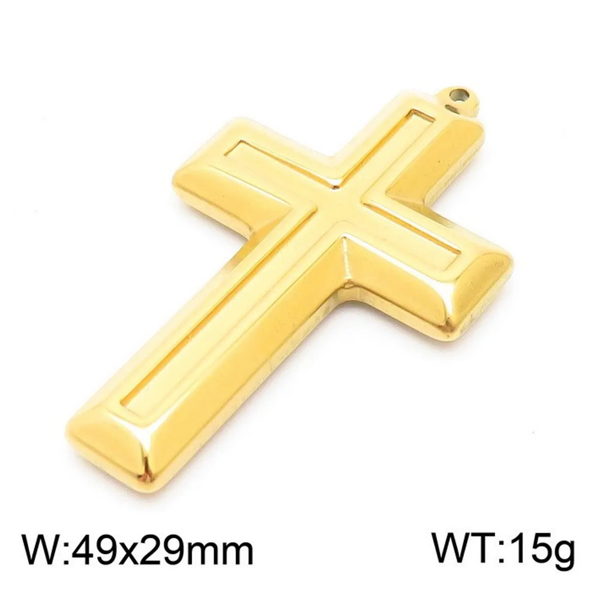 1 Piece Stainless Steel 18K Gold Plated Cross