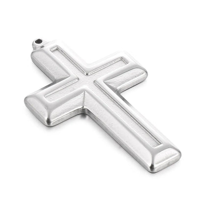 1 Piece Stainless Steel 18K Gold Plated Cross