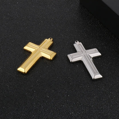 1 Piece Stainless Steel 18K Gold Plated Cross