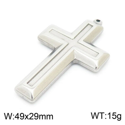 1 Piece Stainless Steel 18K Gold Plated Cross