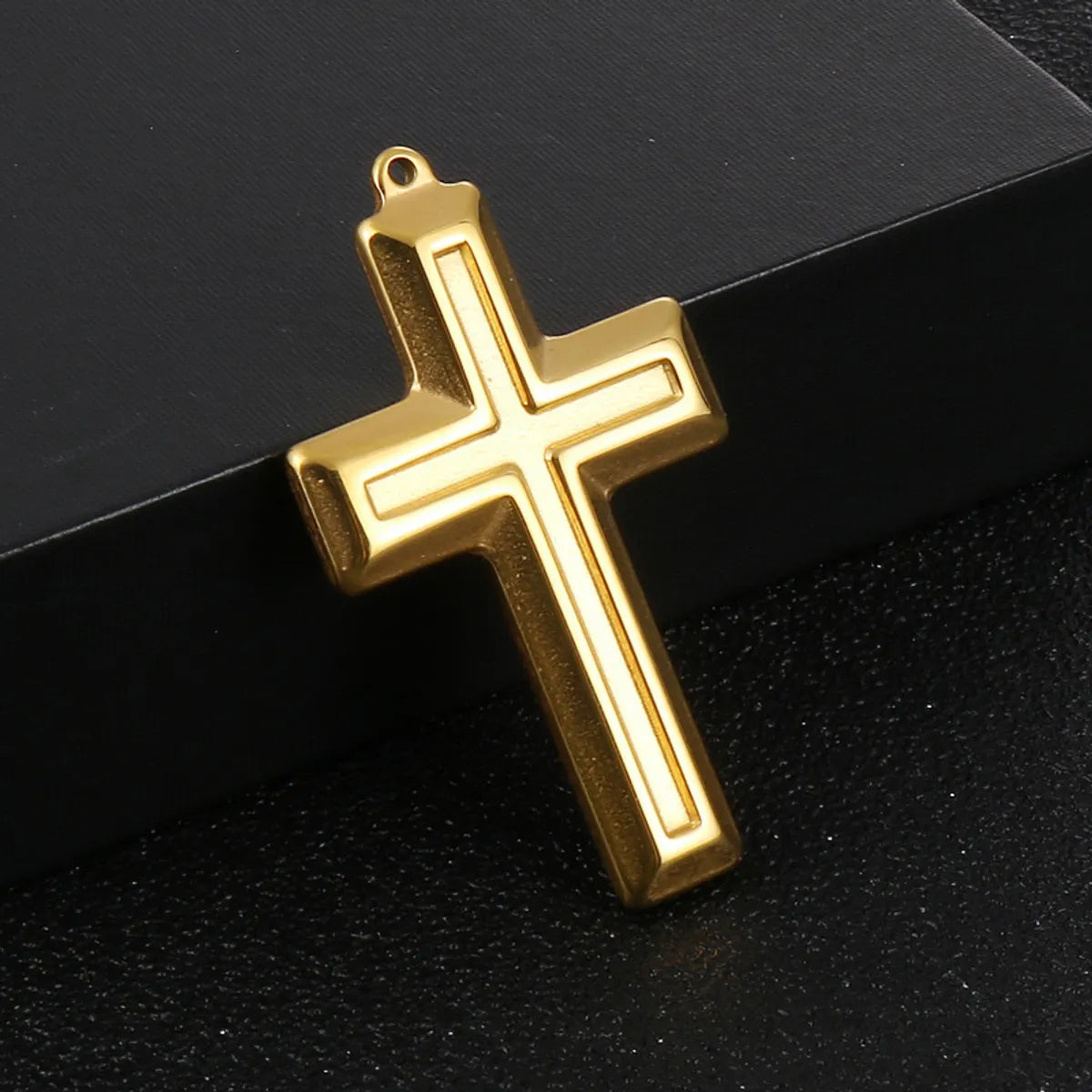 1 Piece Stainless Steel 18K Gold Plated Cross