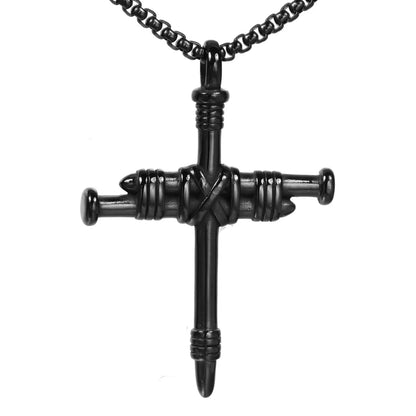 Hip-Hop Cross Stainless Steel Plating None 18K Gold Plated Rhodium Plated Men'S