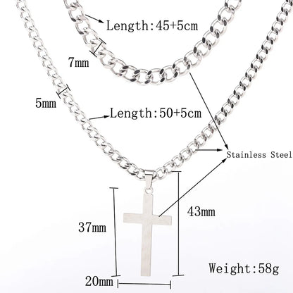 Hip-Hop Cross Stainless Steel Titanium Steel Plating Unisex Pendant Necklace