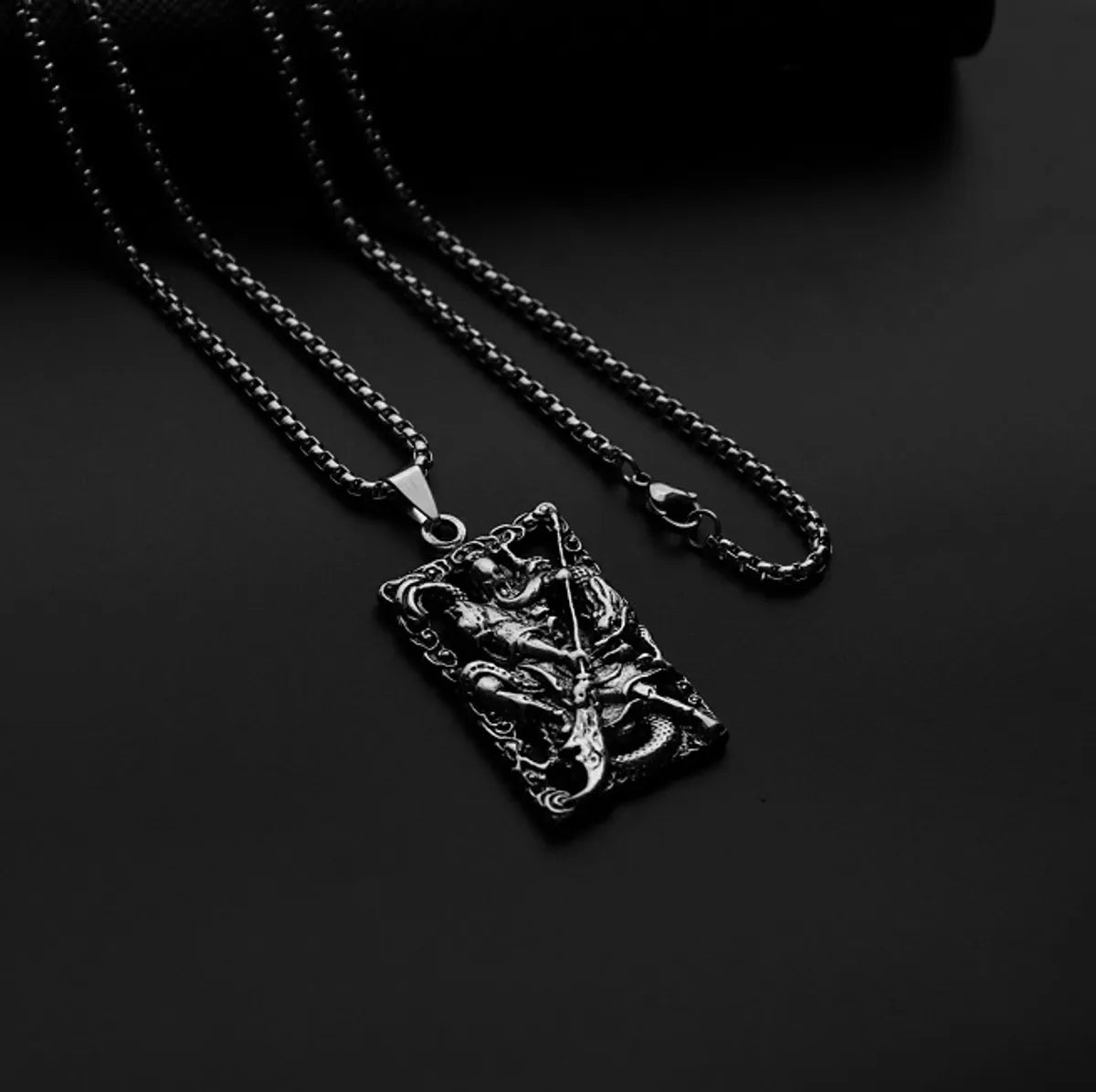 Hip-Hop Cross Star Snake Stainless Steel Alloy Plating Pendant Necklace