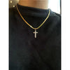 Hip-Hop Cross Titanium Steel Copper Inlay Rhinestones Men'S Pendant Necklace