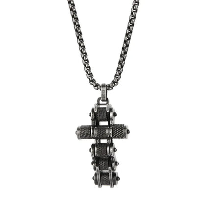 Hip-Hop Cross Titanium Steel Plating Men'S Pendant Necklace