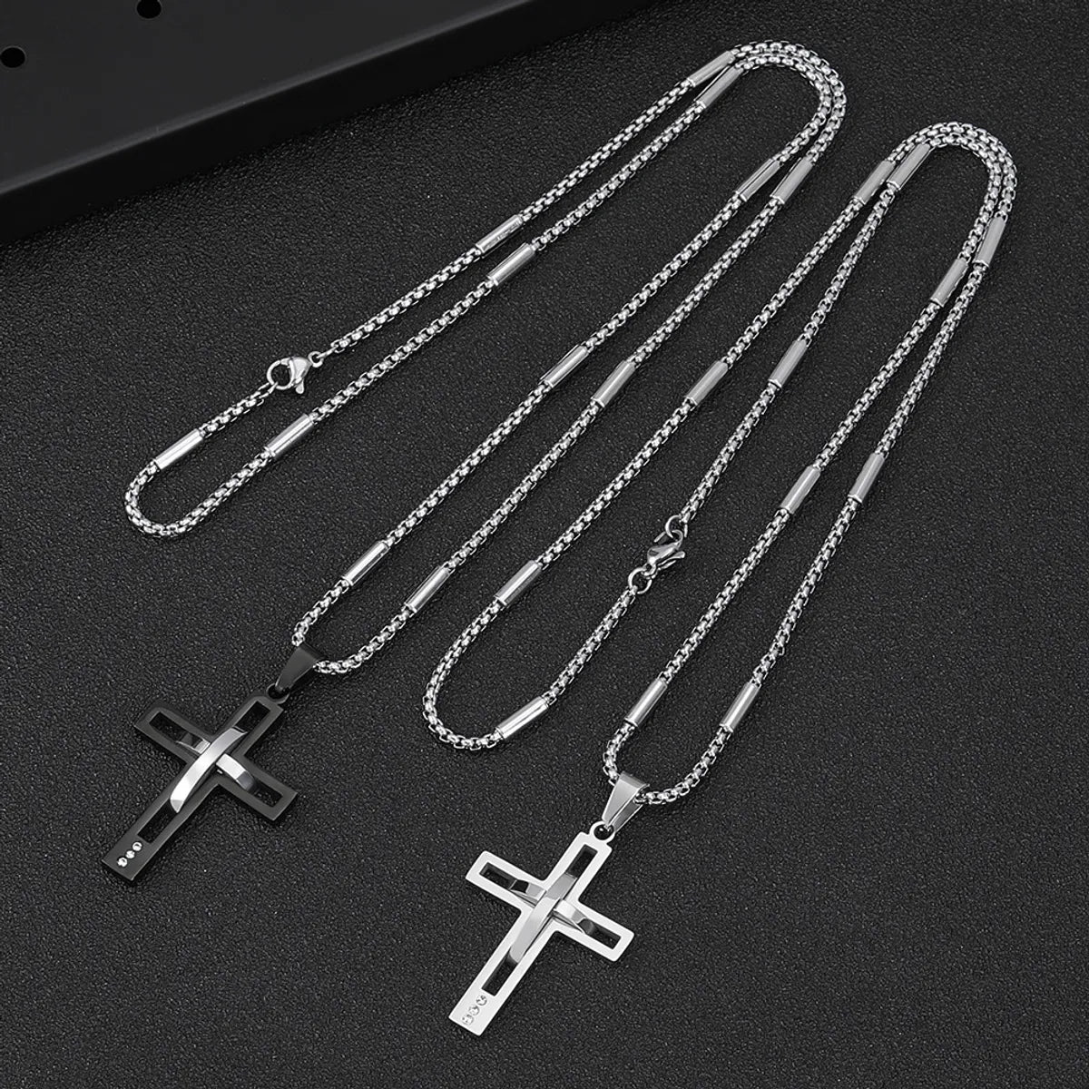 Hip-Hop Cross 304 Stainless Steel Polishing Unisex Pendant Necklace