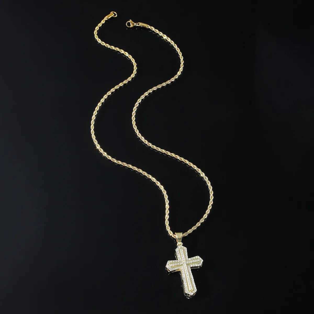 Hip-hop Cross Zircon Alloy Wholesale Pendant Necklace