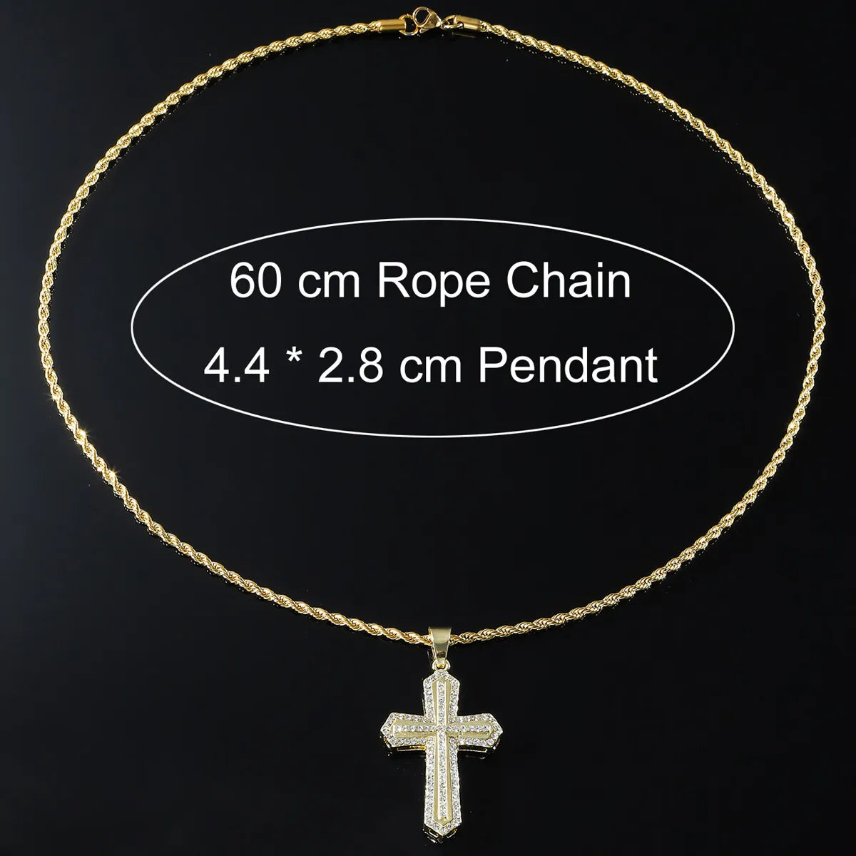 Hip-hop Cross Zircon Alloy Wholesale Pendant Necklace