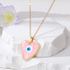 Hip-Hop Devil'S Eye Heart Shape Alloy Enamel Plating Women'S Pendant Necklace 1 Piece