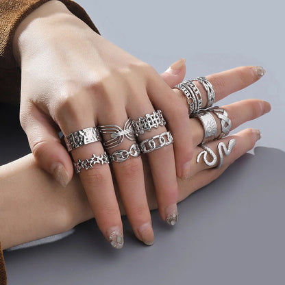 Hip-Hop Devil'S Eye Snake Star 201 Stainless Steel Polishing Metal Women'S Adjustable Ring