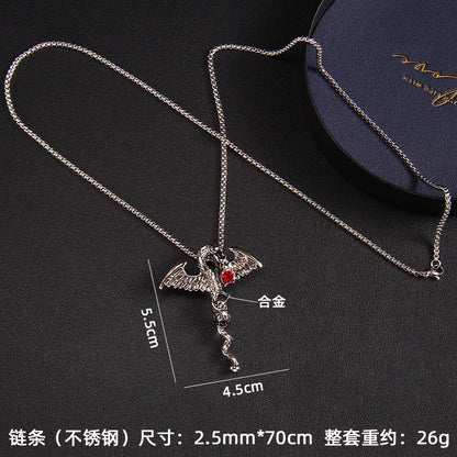 Hip-Hop Dragon 201 Stainless Steel Zinc Alloy Plating Rhinestones Unisex Pendant Necklace