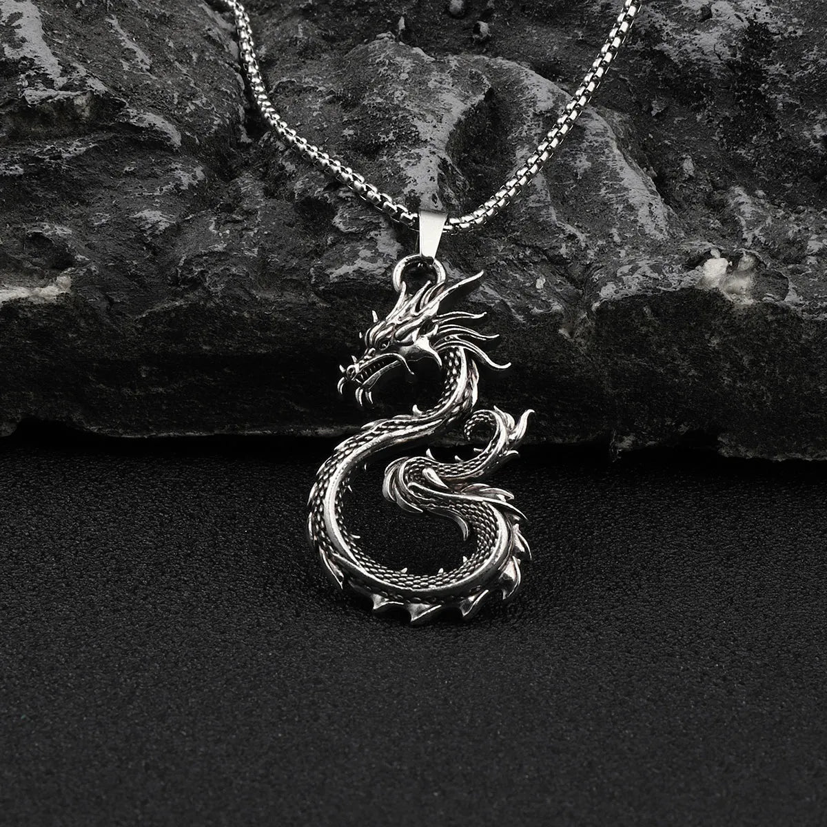 Hip-Hop Dragon Zinc Alloy Plating Men'S Pendant Necklace