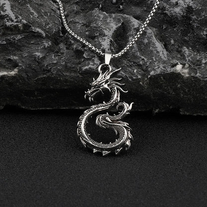 Hip-Hop Dragon Zinc Alloy Plating Men'S Pendant Necklace