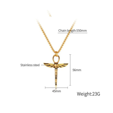 Hip-Hop Dragonfly Stainless Steel No Inlay Men'S Pendant Necklace