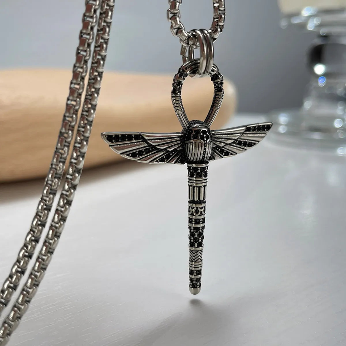 Hip-Hop Dragonfly Stainless Steel No Inlay Men'S Pendant Necklace