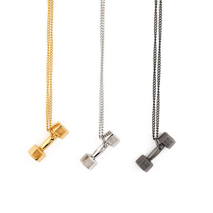 Hip-hop Dumbbell Titanium Steel Necklace 1 Piece