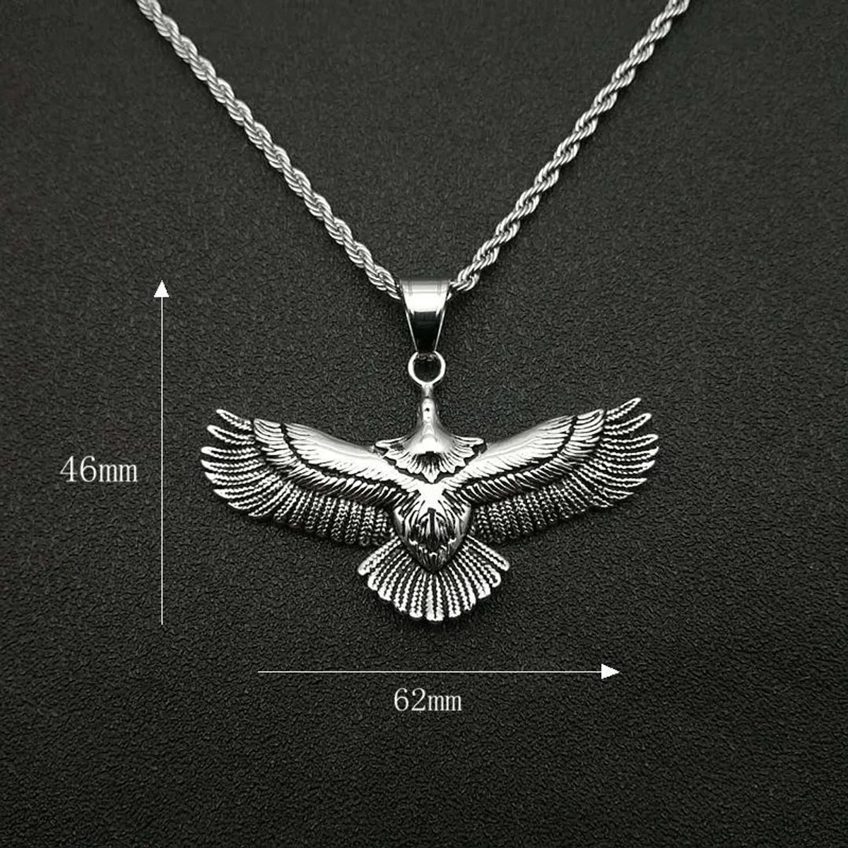 Hip-Hop Eagle Titanium Steel Plating Unisex Pendant Necklace