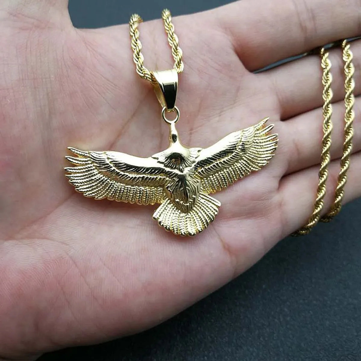 Hip-Hop Eagle Titanium Steel Plating Unisex Pendant Necklace