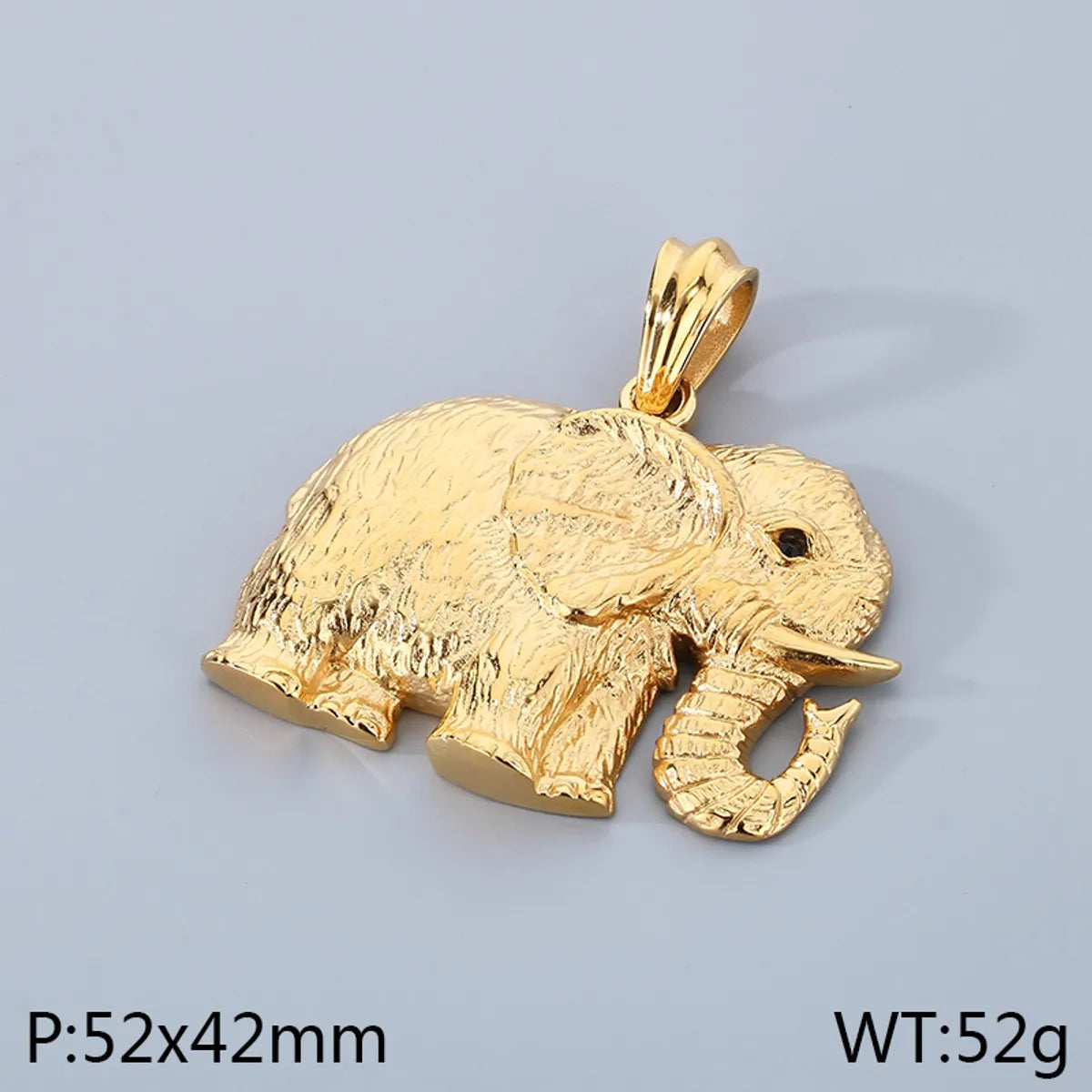 Hip-Hop Elephant 304 Stainless Steel Plating 18K Gold Plated Men'S Pendant Necklace