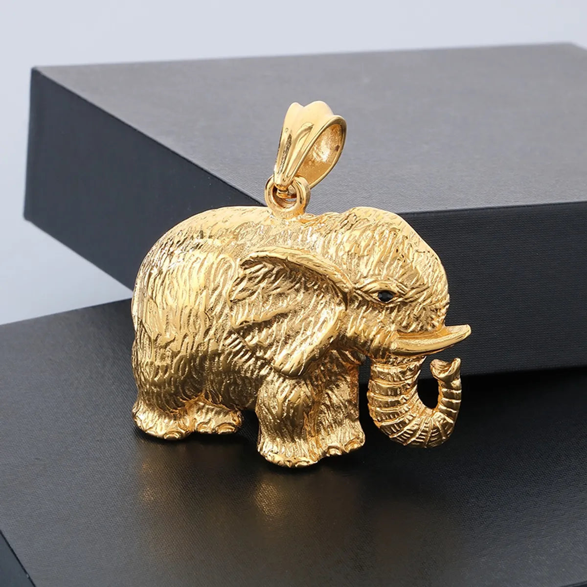 Hip-Hop Elephant 304 Stainless Steel Plating 18K Gold Plated Men'S Pendant Necklace