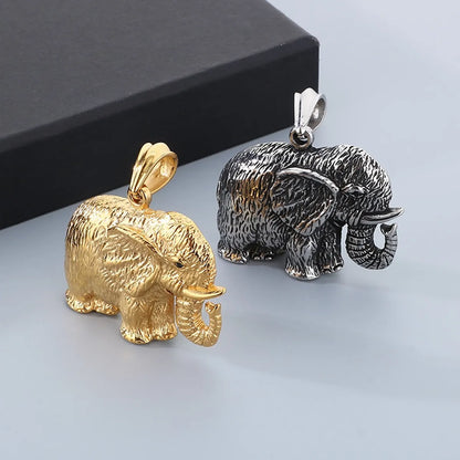 Hip-Hop Elephant 304 Stainless Steel Plating 18K Gold Plated Men'S Pendant Necklace