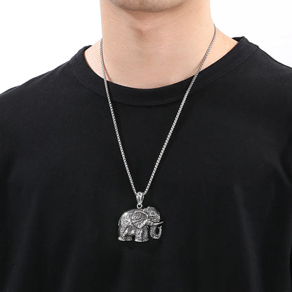 Hip-Hop Elephant 304 Stainless Steel Plating 18K Gold Plated Men'S Pendant Necklace