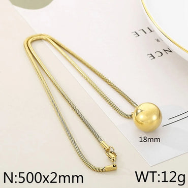 Hip-hop Exaggerated Ball Titanium Steel Plating Pendant Necklace