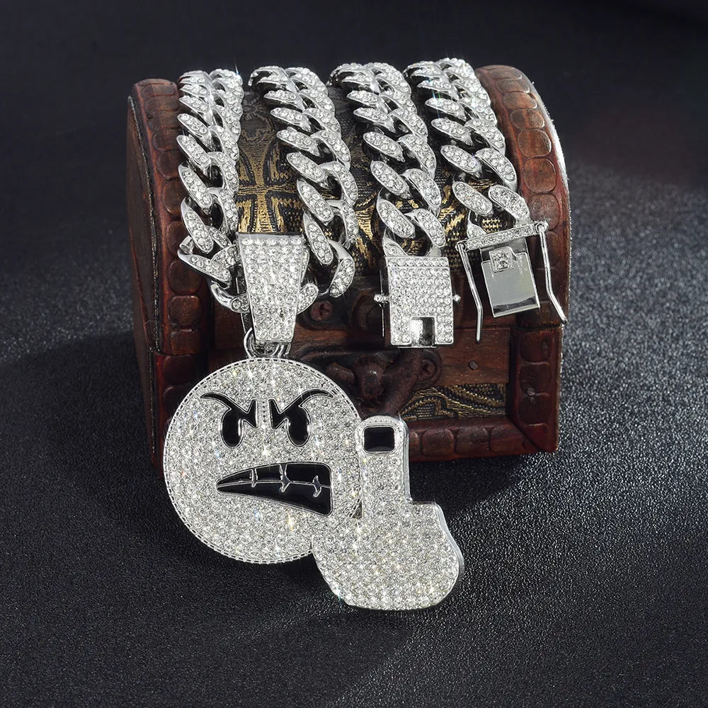 Hip-Hop Exaggerated  Face Alloy Plating Inlay Rhinestones Unisex Pendant Necklace