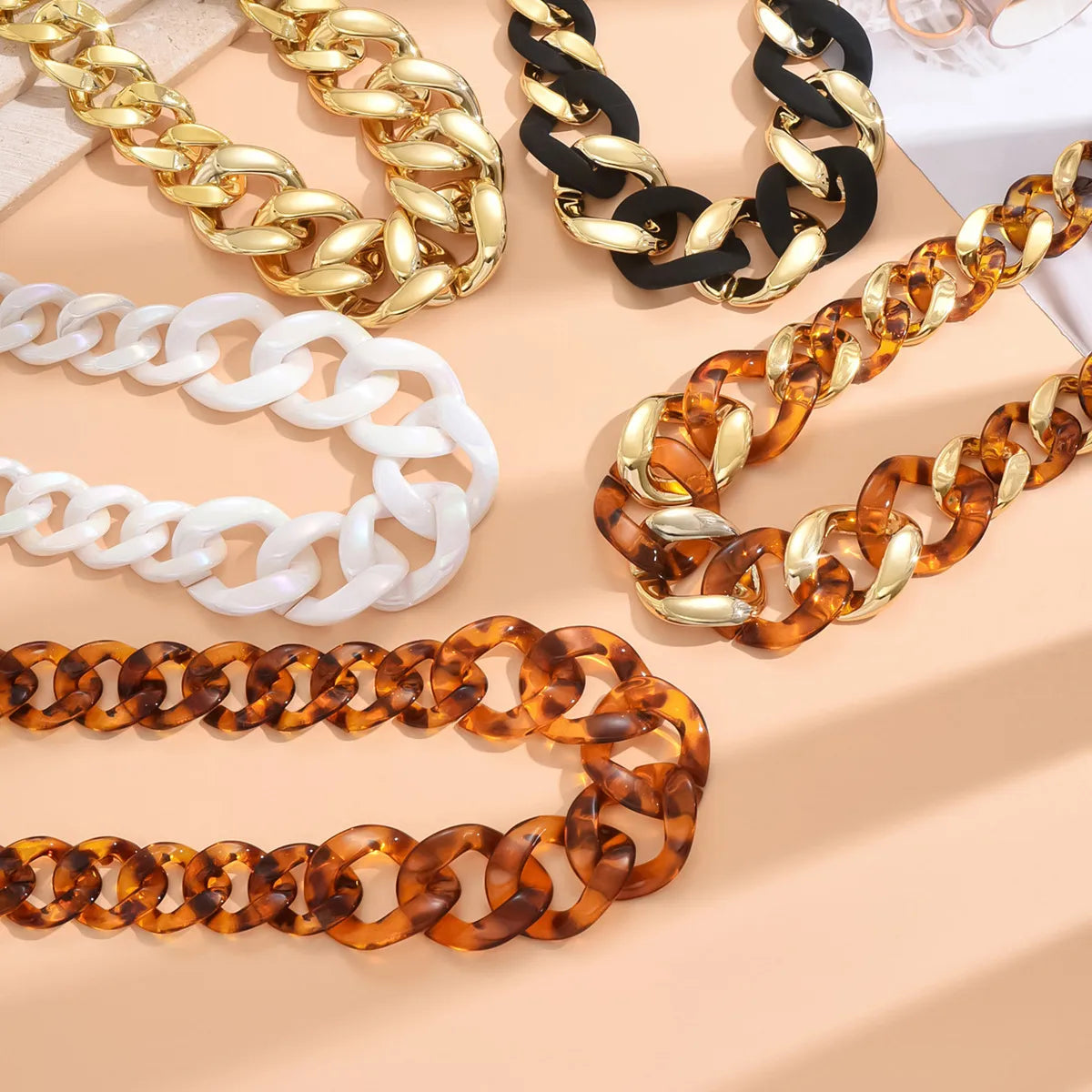 Hip-Hop Exaggerated Geometric CCB Arylic Wholesale Necklace