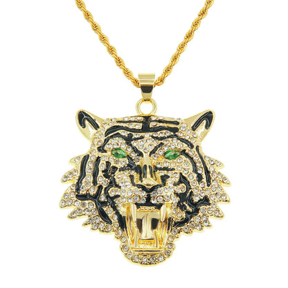 Fashion Animal Alloy Diamond Men's Pendant Necklace