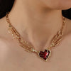 Hip-Hop Exaggerated Punk Hand Heart Shape Alloy Enamel 18K Gold Plated Women'S Necklace