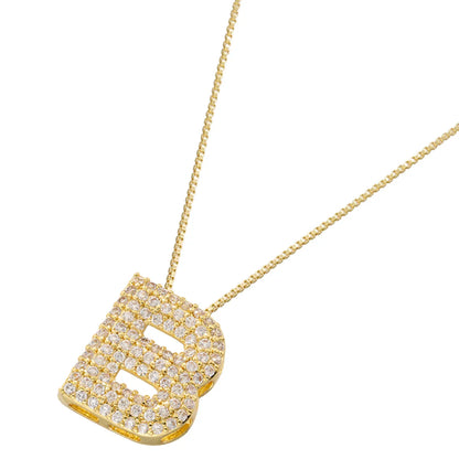 Hip-hop Exaggerated Punk Letter Copper Plating Inlay Zircon 18k Gold Plated Pendant Necklace