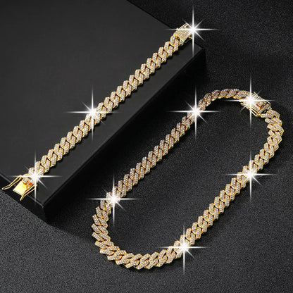 Hip-hop Exaggerated Punk Necklace Alloy Plating Inlay Rhinestones Gold Plated Unisex Necklace