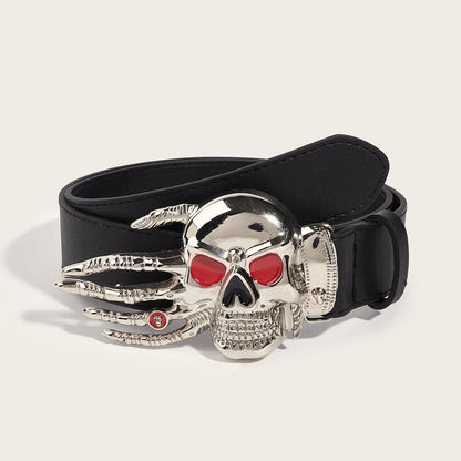 Hip-Hop Exaggerated Punk Skull Pu Leather Alloy Unisex Leather Belts