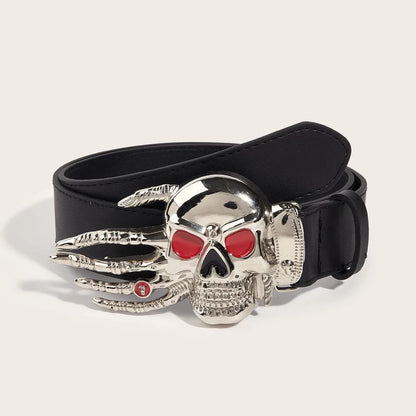 Hip-Hop Exaggerated Punk Skull Pu Leather Alloy Unisex Leather Belts