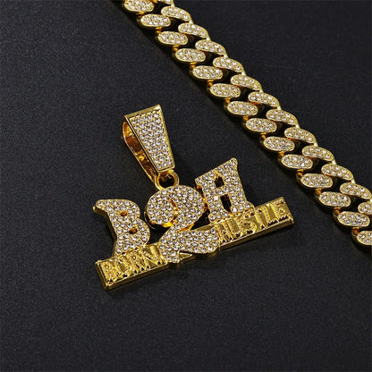 Hip-Hop Exaggerated Rock Letter Number Alloy Inlay Rhinestones Unisex Pendant Necklace