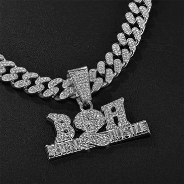 Hip-Hop Exaggerated Rock Letter Number Alloy Inlay Rhinestones Unisex Pendant Necklace