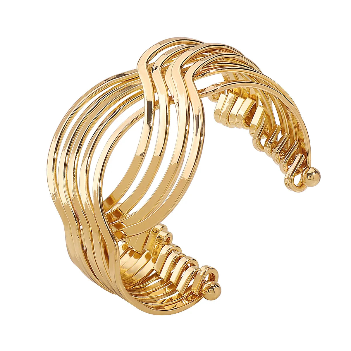 Hip-Hop Exaggerated Solid Color Iron Wholesale Bangle