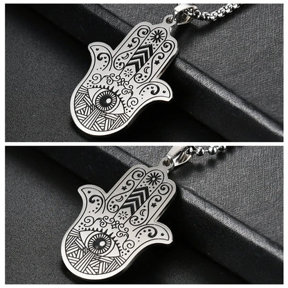 Hip-Hop Eye Symbol Stainless Steel Carving Pendant Necklace 1 Piece