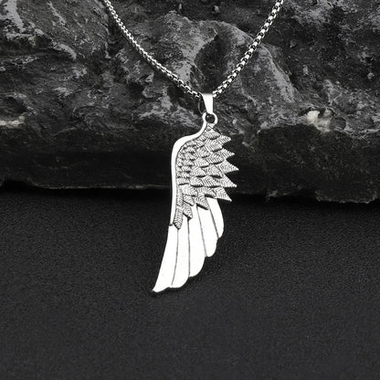 Wholesale Jewelry Hip-Hop Feather Zinc Alloy Gold Plated Plating Pendant Necklace