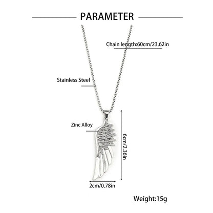 Wholesale Jewelry Hip-Hop Feather Zinc Alloy Gold Plated Plating Pendant Necklace